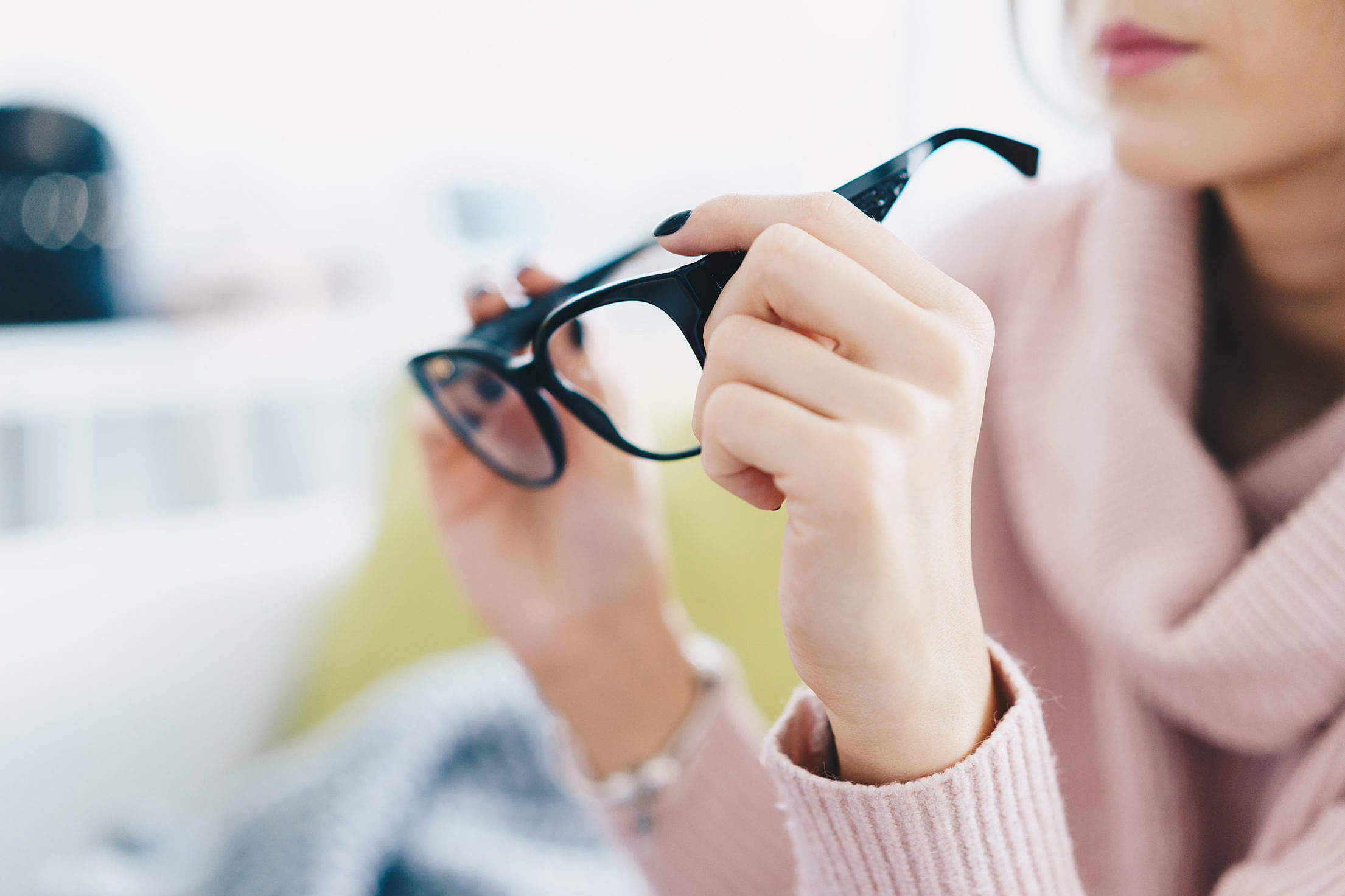 Lady with Glasses Eye Test